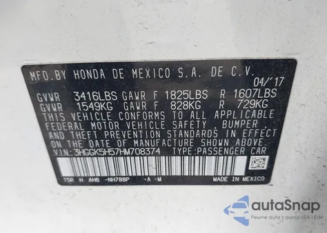 2017 Honda Fit Lx из США, поврежденный, VIN 3HGGK5H57HM708374